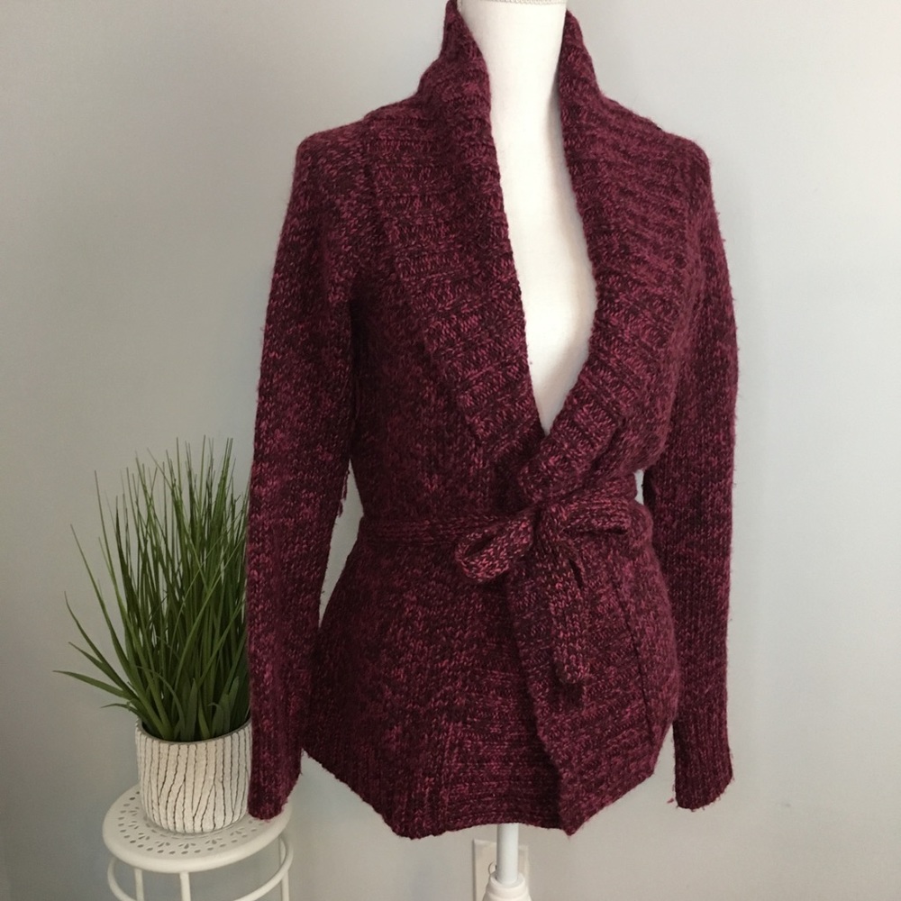 🍄SOLD🌿 LOFT Chunky Tie Waist Cardigan Sweater - Picture 1 of 6